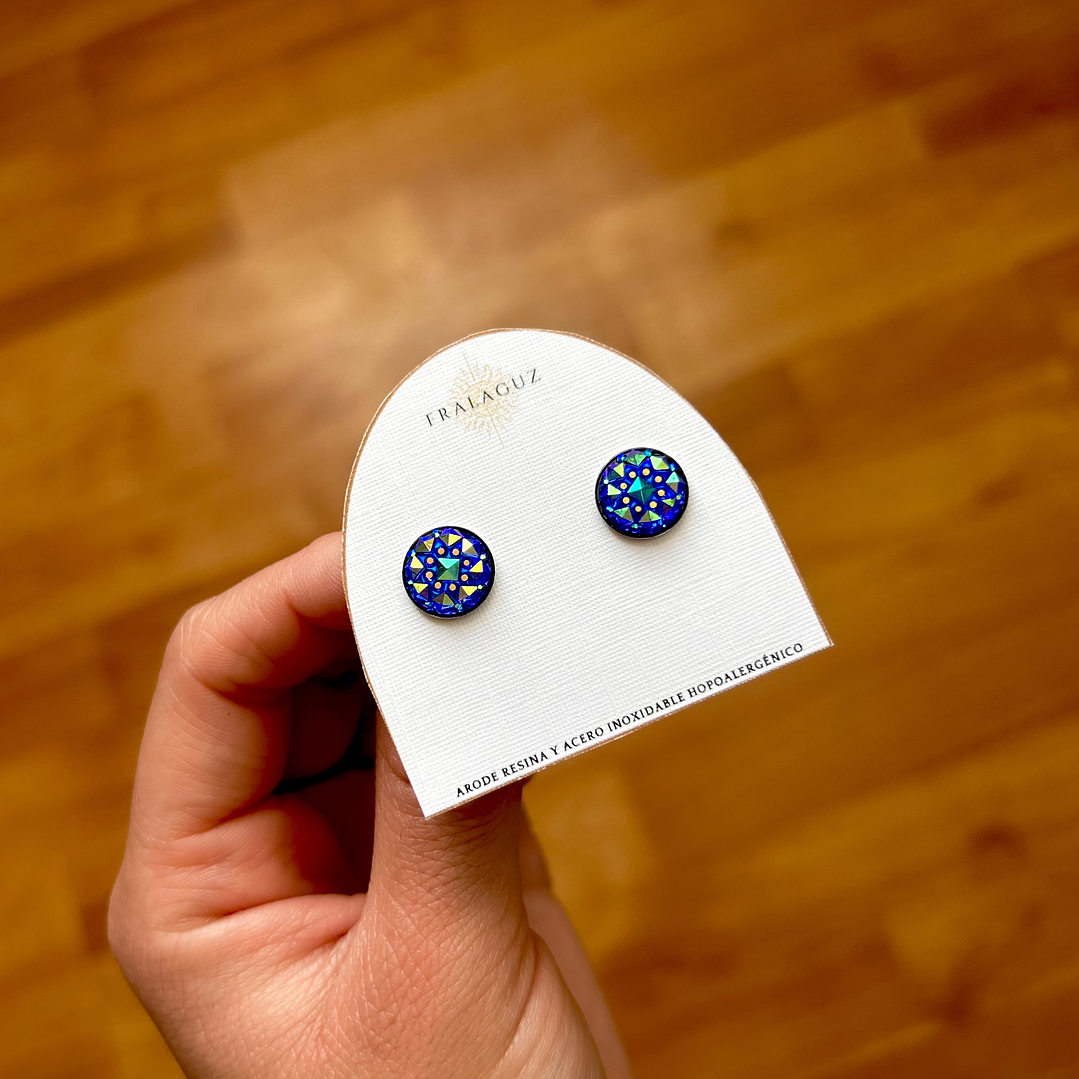 Aros de 10mm de acero inoxidable hipoalergénico y piedras de resina 1