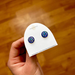 Aros de 10mm de acero inoxidable hipoalergénico y piedras de resina