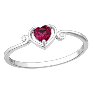 Anillo de Plata 925 Diseño Corazón Princesa 