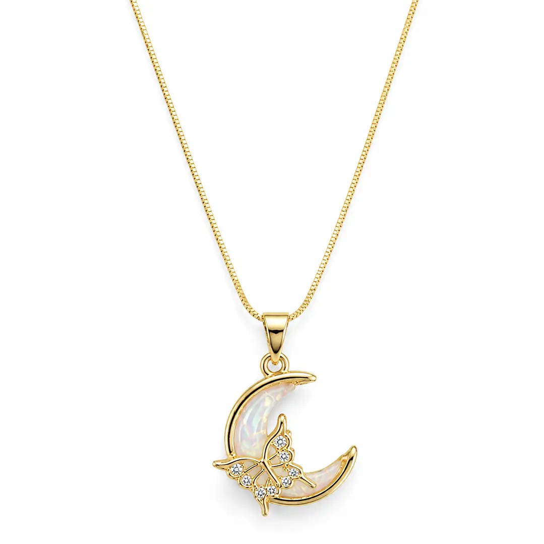 Collar de Mariposa Bañado en Oro  2