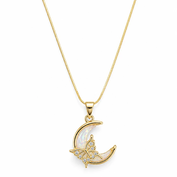 Collar de Mariposa Bañado en Oro  2