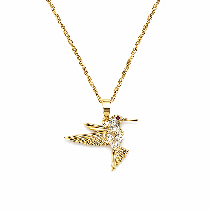 Collar de Colibrí Bañado en Oro 1