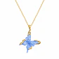Collar Mariposa Azul Bañado en Oro - Miniatura 1