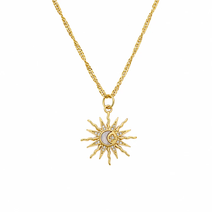 Collar Sol Bañado en Oro 1