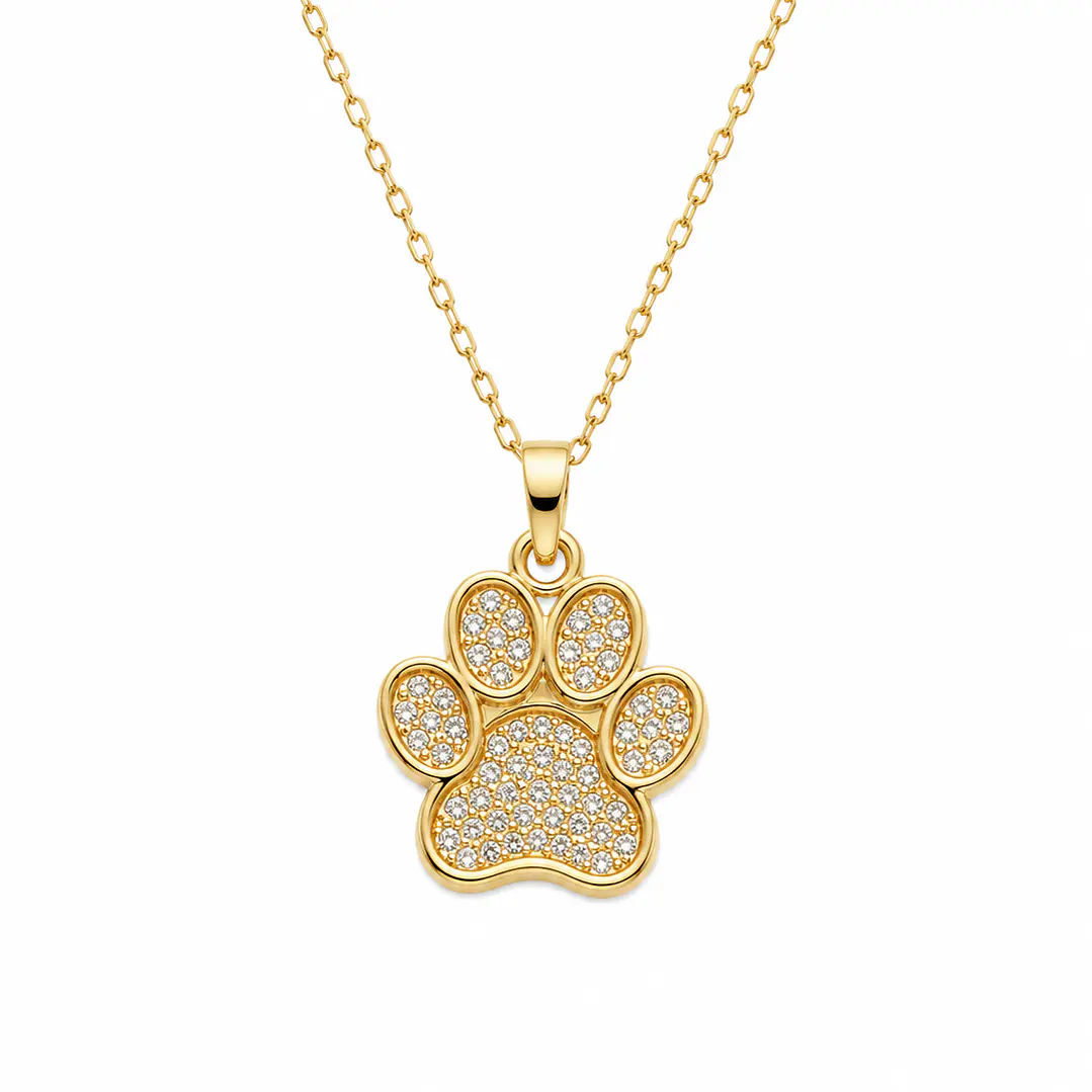 Collar Huella Bañado en Oro  2
