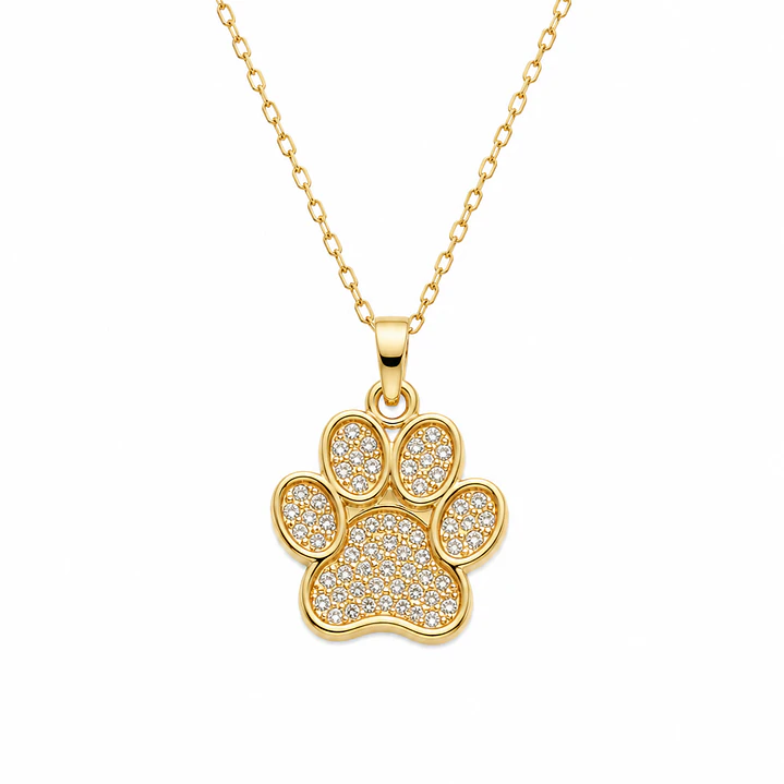 Collar Huella Bañado en Oro  2