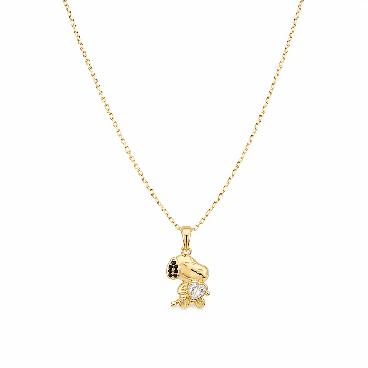 Collar Snoopy  Bañado en Oro  1