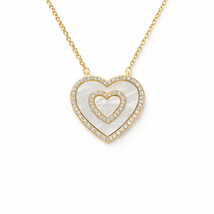Collar Maxi Corazón Bañado en Oro