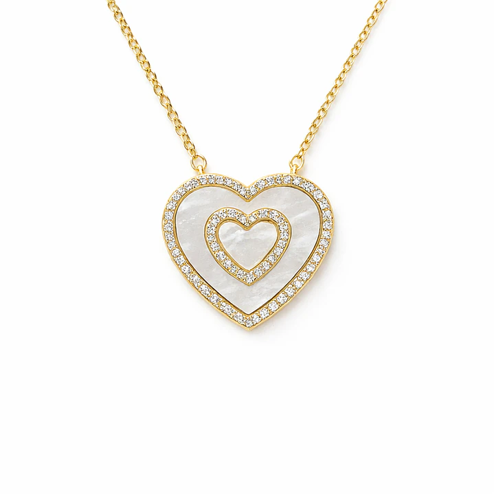 Collar Maxi Corazón Bañado en Oro 1