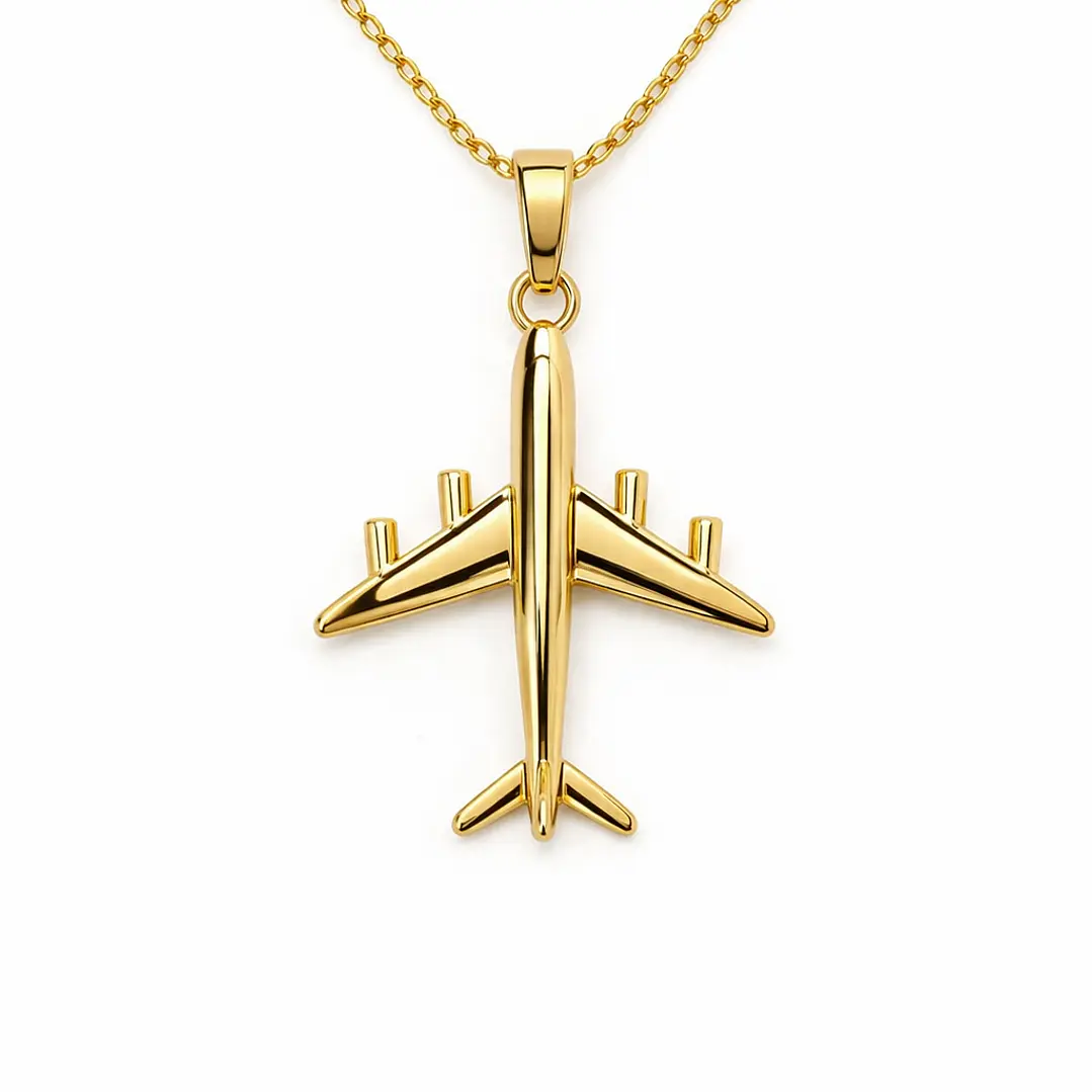 Collar de Avión Bañado en Oro 1