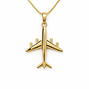 Collar de Avión Bañado en Oro