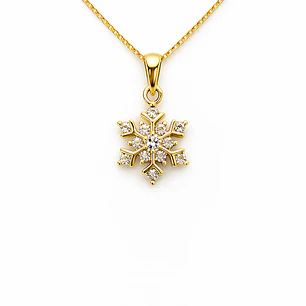 Collar Copo de Nieve Bañado en Oro