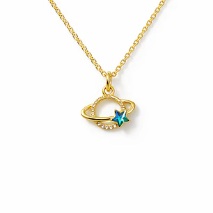 Collar de Saturno Bañado en Oro
