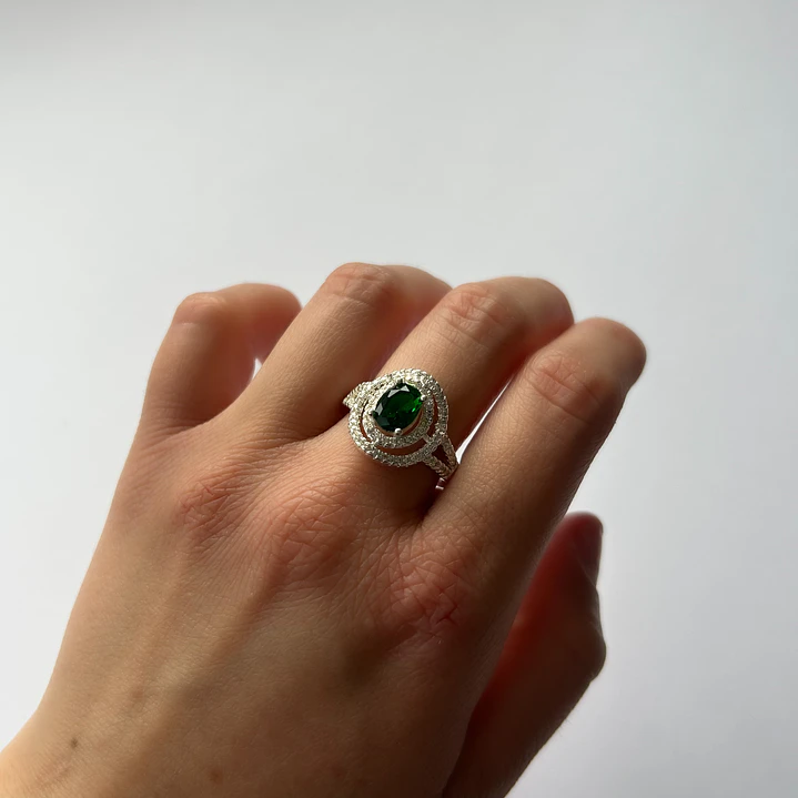 Anillo de Plata 925 - Halo Verde 1