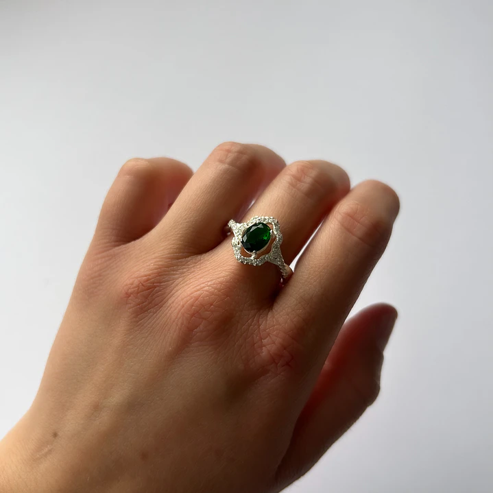 Anillo de Plata 925 - Aurora Verde  1