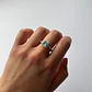 Anillo de Plata 925 - Circón Cuadrado Celeste - Miniatura 1