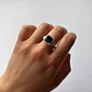 Anillo de Plata 925 - Cuadrado Azul  - Miniatura 1