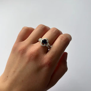 Anillo de Plata 925 - Redondo Azul