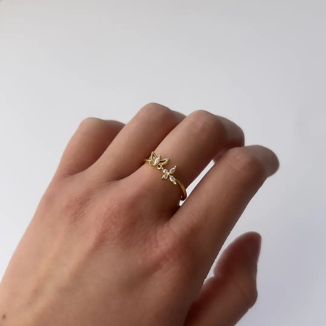 Anillo de Baño de Oro 18k - Mariposa  1