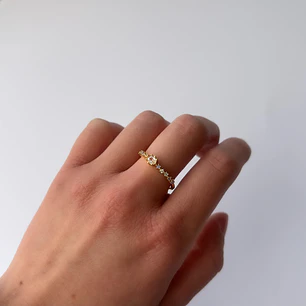 Anillo de Baño de Oro 18k - Solitario Mini