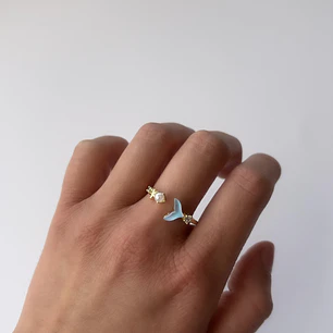 Anillo de Baño de Oro 18k - Sirena 