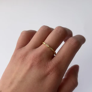 Anillo de Baño de Oro 18k - Trenza 