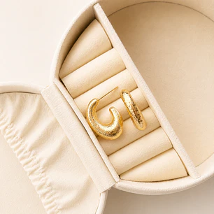 Aros Bañados en Oro 18k Diseño Satinados 