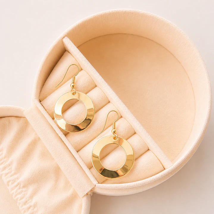 Aros Bañados en Oro 18k Diseño Aura  1