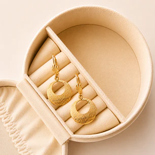 Argollas Bañadas en Oro 18k Diseño Eclipse Satinados