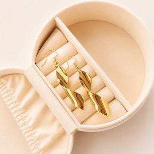 Aros Bañados en Oro 18k Diseño Espiral 