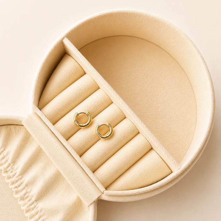 Argollas Bañadas en Oro 18k Diseño Clásicas Simples  1