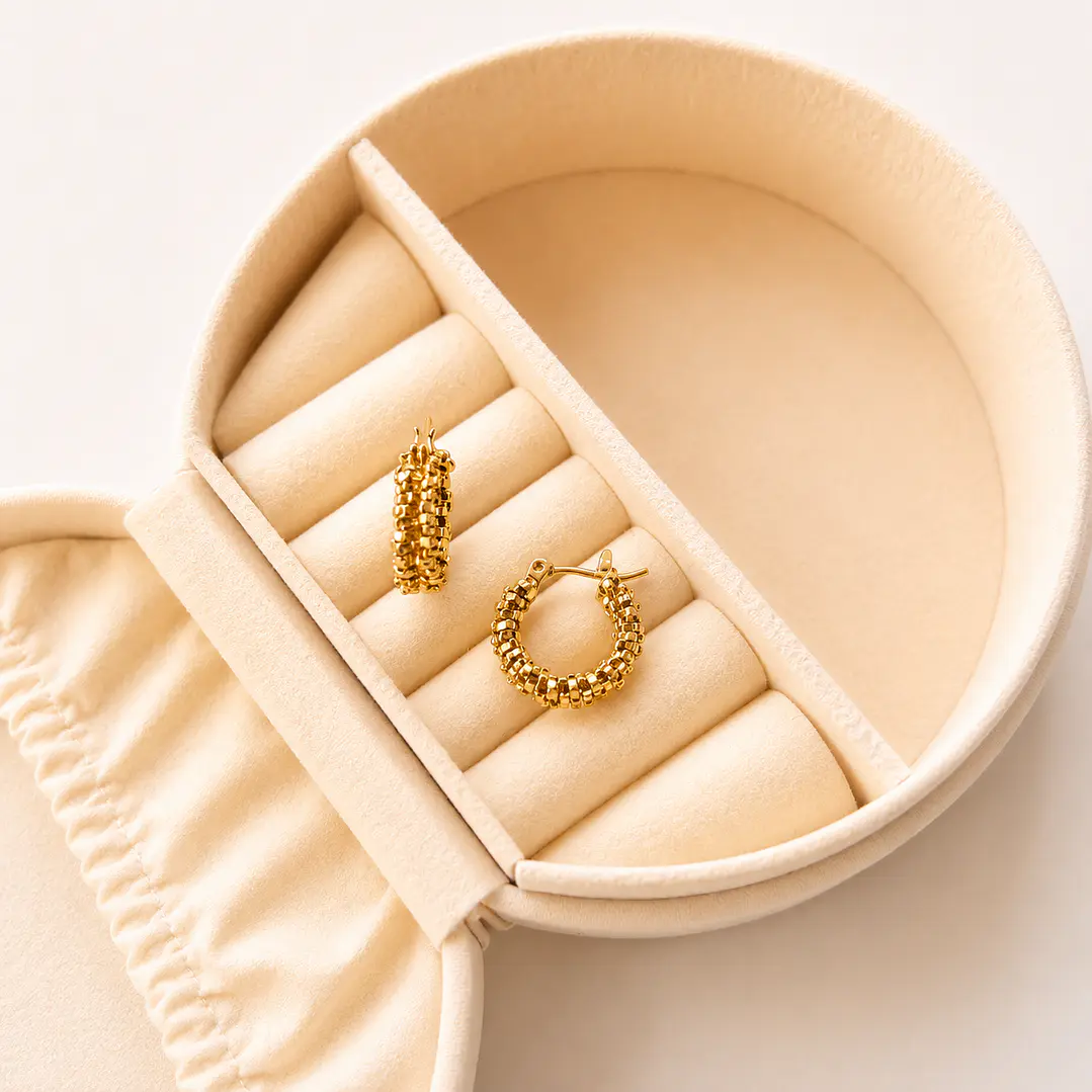 Argollas Bañadas en Oro 18k Diseño Duna Doble  1