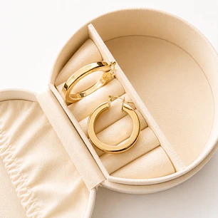 Argollas Bañadas en Oro 18k Diseño Clásicas Plus