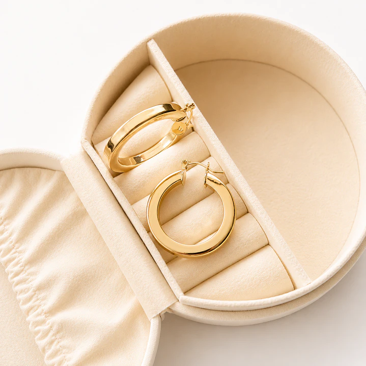 Argollas Bañadas en Oro 18k Diseño Clásicas Plus 1