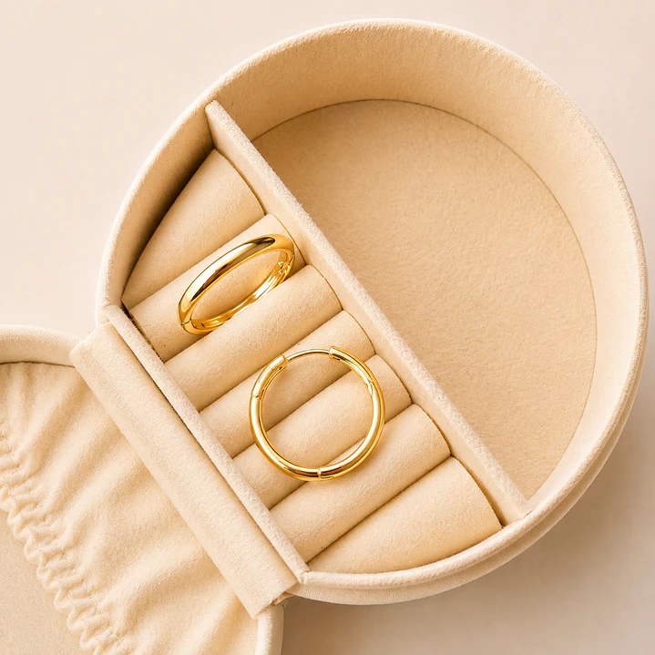 Argollas Bañados en Oro 18k Diseño Clásicas Grandes  1