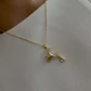 Collar Bañado en Oro Diseño Luna y Mariposa - Miniatura 1