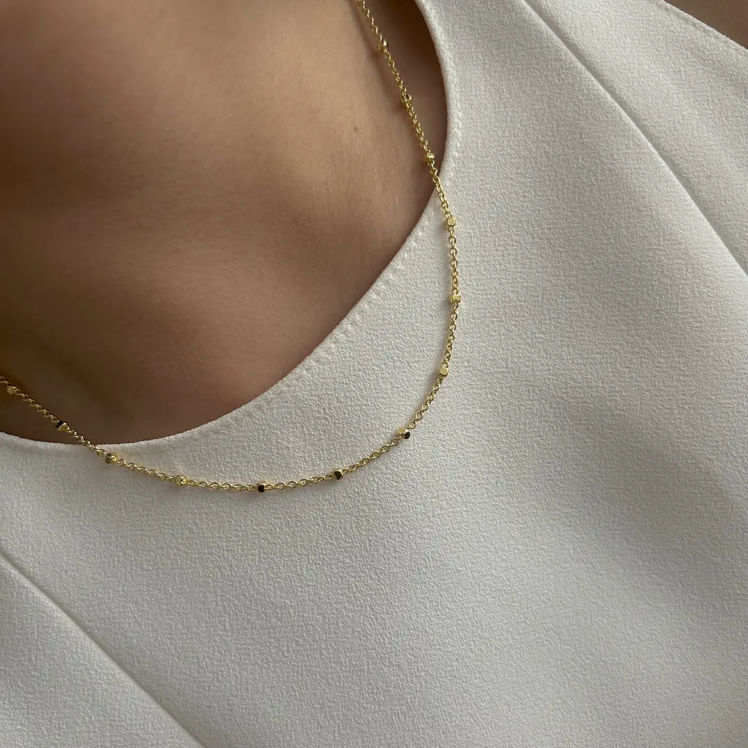 Collar Bañado en Oro Diseño Clásico  1