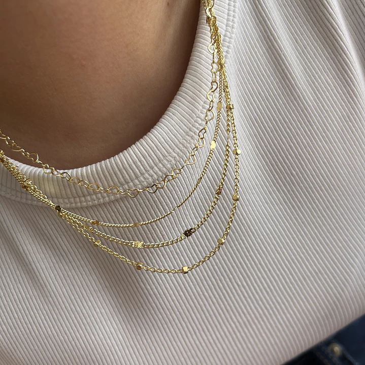 Collar Bañado en Oro Diseño Clásico  2