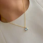 Collar Bañado en Oro Diseño Punto de Luz Azul - Miniatura 1