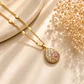 Collar Bañado en Oro Diseño Flor Rosa - Miniatura 1