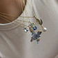 Collar Bañado en Oro Diseño Maxi Mariposa Azul - Miniatura 2