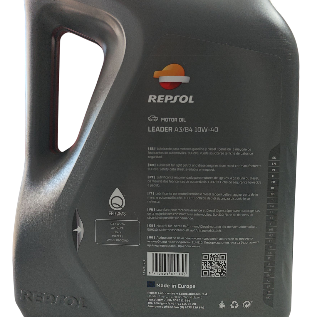 Aceite 10w-40 Repsol Leader A3/b4 4lt. 2