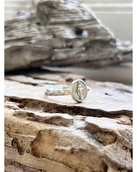 Anillo drenario virgen plata