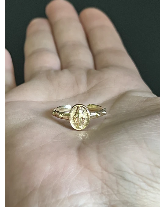 Anillo drenario virgen dorado