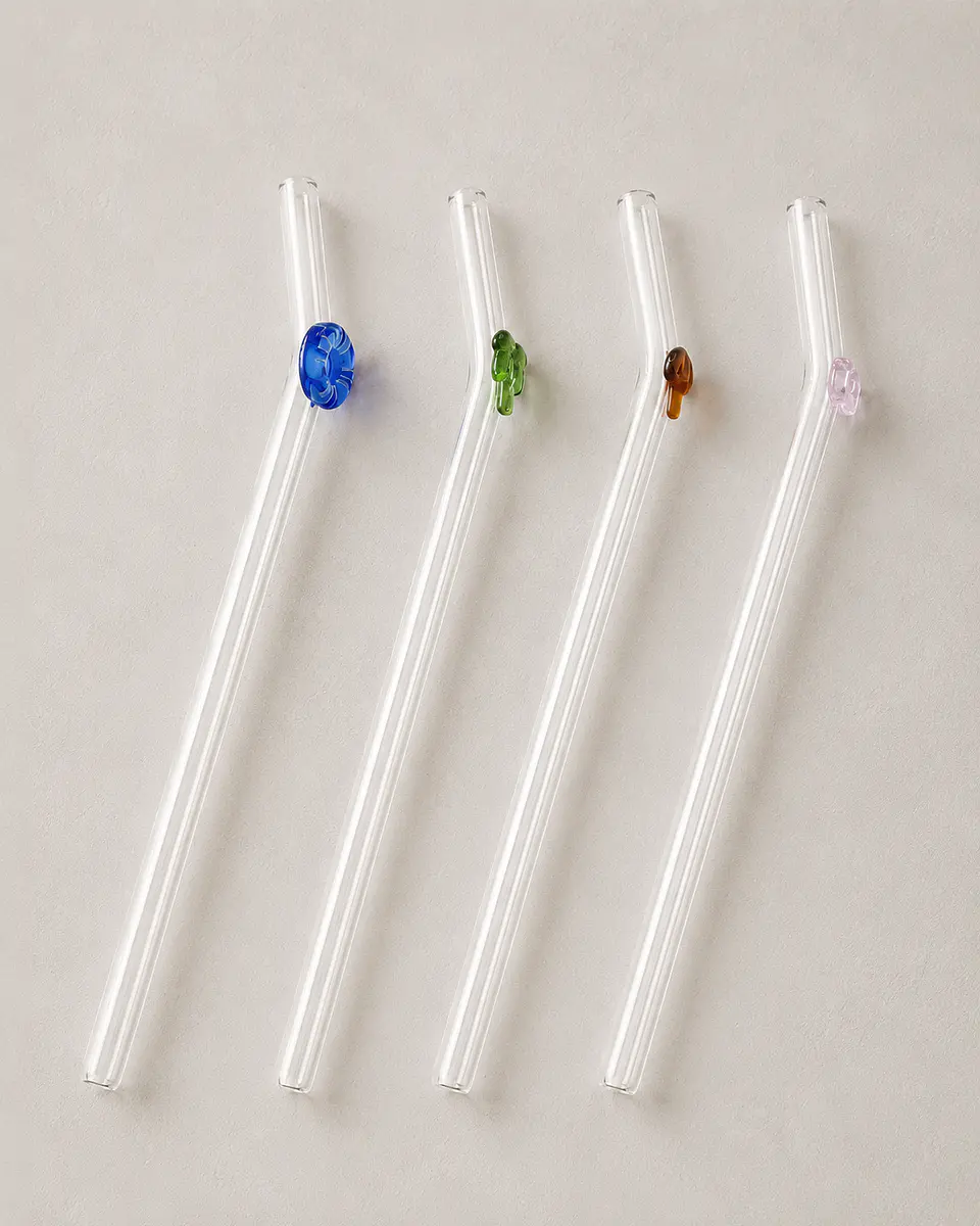 set 4 bombillas de vidrio Summer  reutilizables + cepillo de limpieza  2