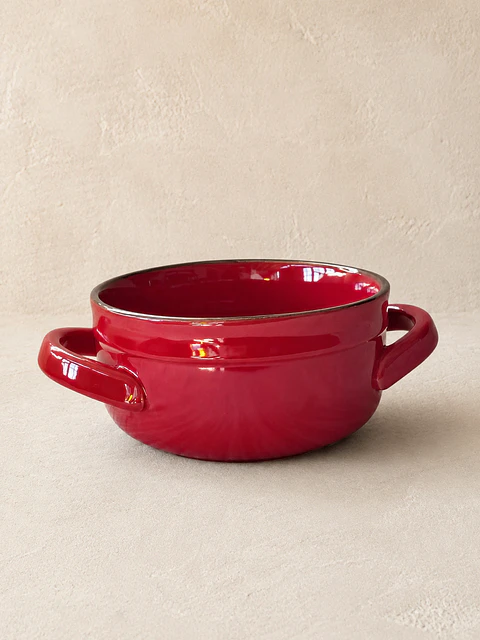 Bowl de cerámica Rojo con asas 500 ml