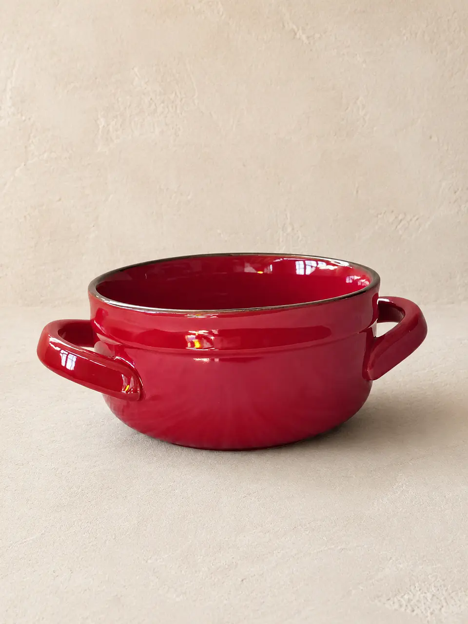 Bowl de cerámica Rojo con asas 500 ml 1