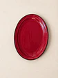 Plato de cerámica Rojo ovalado  - Miniatura 2