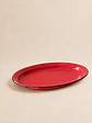 Plato de cerámica Rojo ovalado  - Miniatura 1