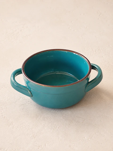 Bowl de cerámica Verde con asas 500 ml